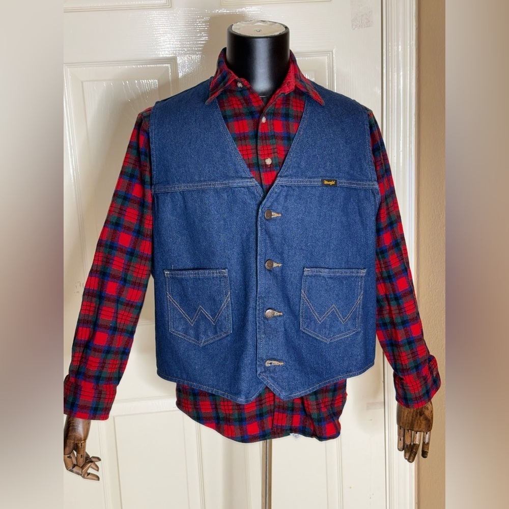 VTG Pendleton Flannel Shirt Mens Medium Red Tartan Plaid Wool Long Sleeve​​​ - Picture 11 of 12